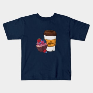 Sweet Chocolate Cupcake and Coffee Kids T-Shirt